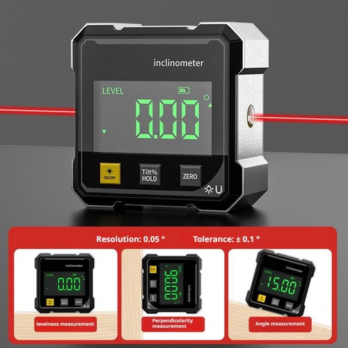 4-sided Magnetic Dual Laser Inclinometer Digital Angle Measuring-Instrument