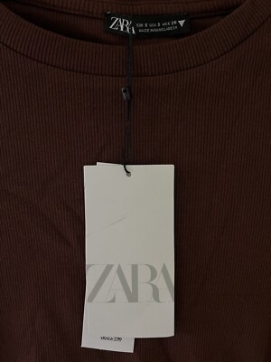 Zara CUT OUT RIBBED CHOCOLATE BROWN DRESS size S | eBay Zara CUT OUT RIBBED CHOCOLATE BROWN DRESS size S | eBay