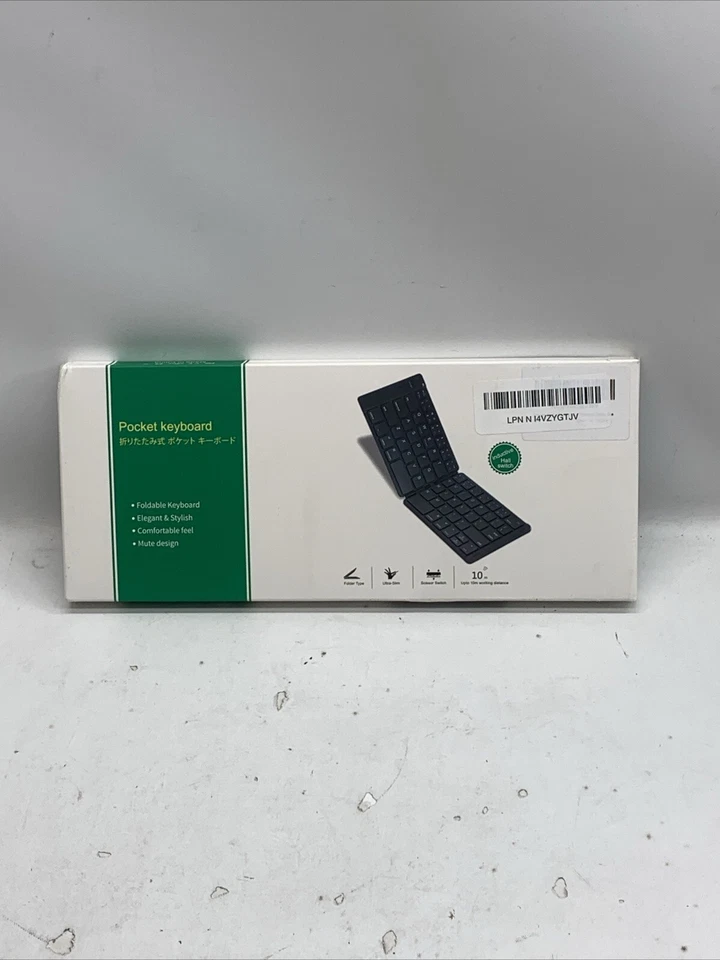 Blue Wireless Keyboard Foldable Pocket Size Bluetooth Portable Ergonomic Compact - Image 4 of 4