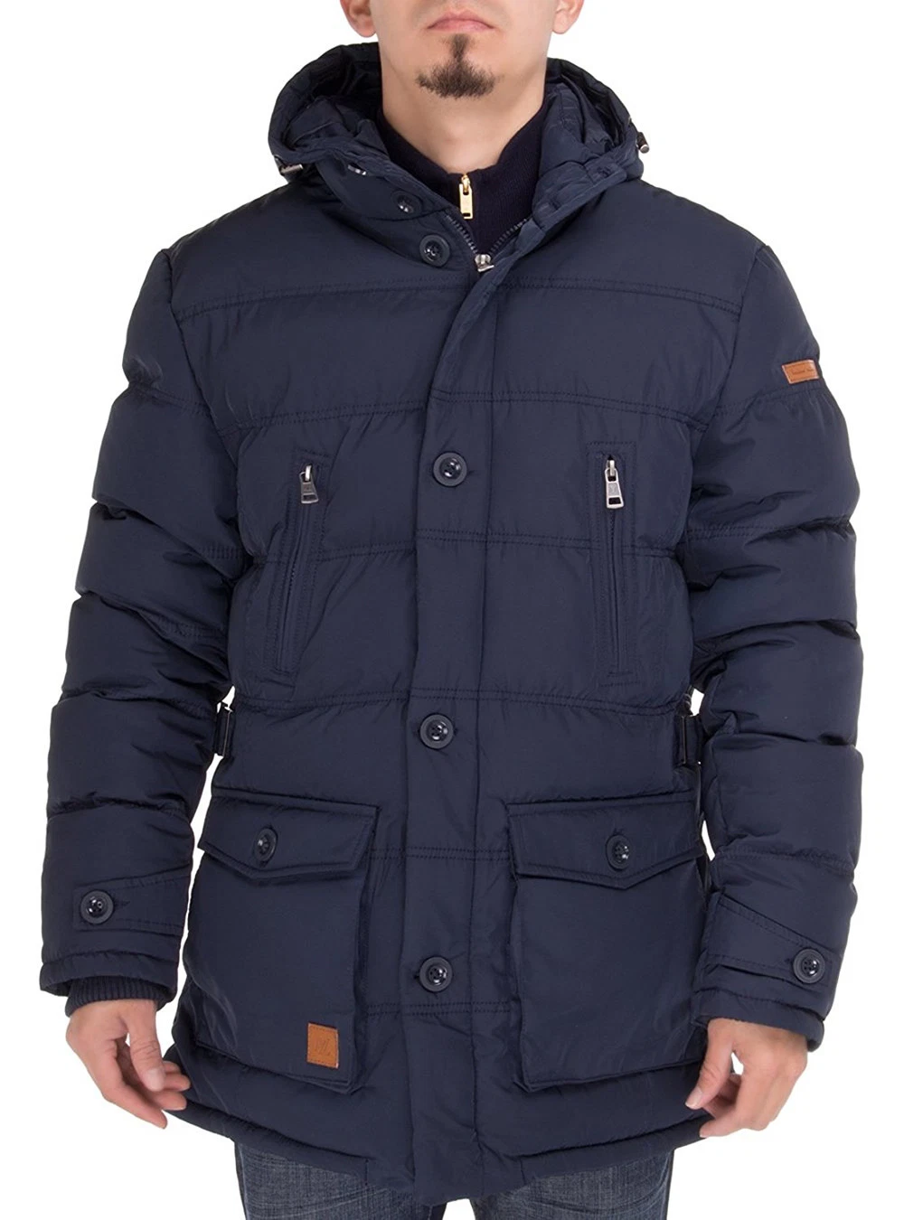 Luciano Natazzi Mens Down Jacket Thermal Padded Classic Oxford Parka