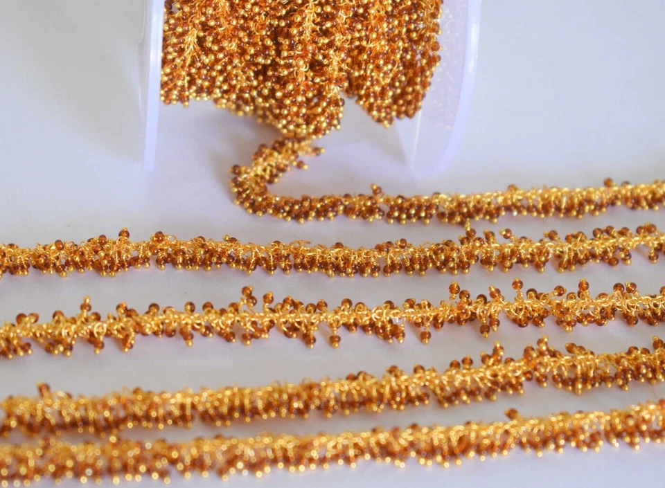 2mm Garnet Glass Beaded Jewelry Chain Bulk Roll – Thick Rosary Grapes Chain - Image 4 of 4