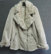 Centigrade Fur Lined Zip Up Jacket Beige Size 2xl Ln110 Ff 01