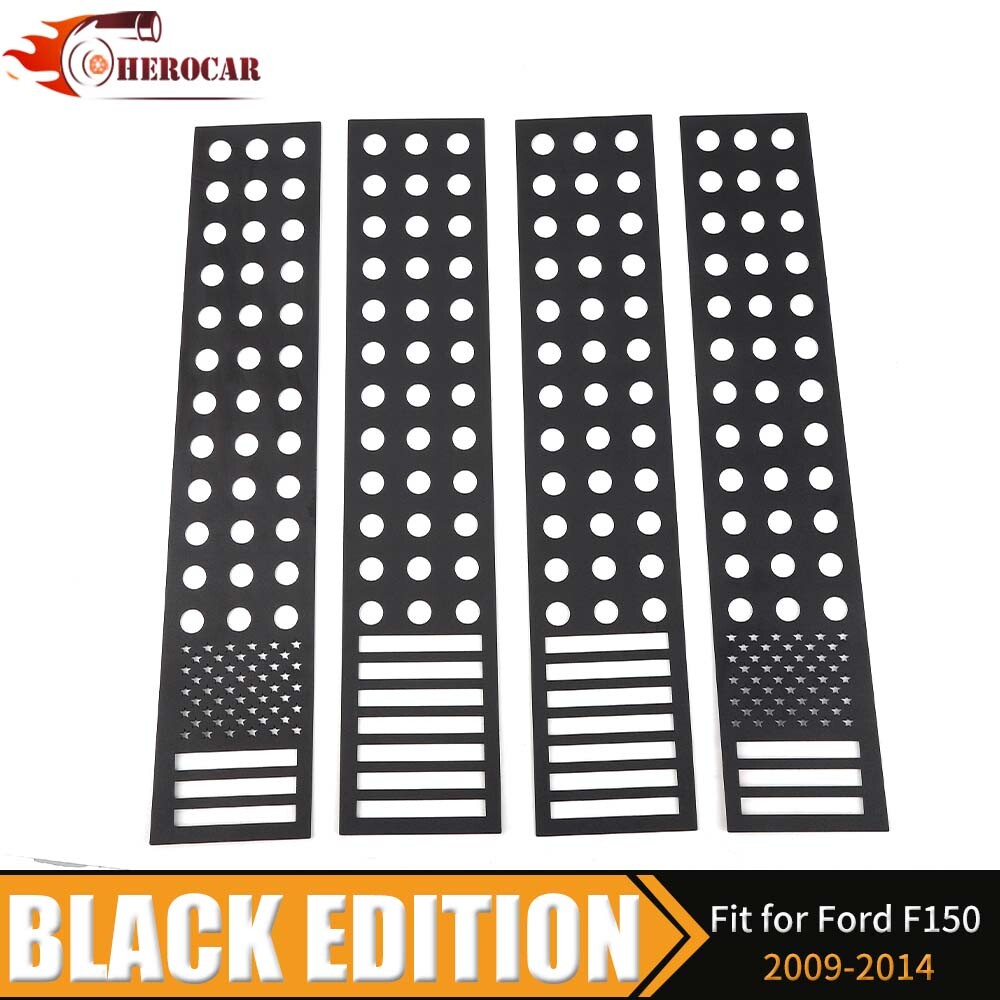 🌟4PCS Set US Flag Door Trim B Pillar Post Cover For Ford F150