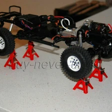 FLYXM 4PCS Alloy 1/10 STAND JACK for RC Crawler truck Axial trx-4 D90 Wraith etc