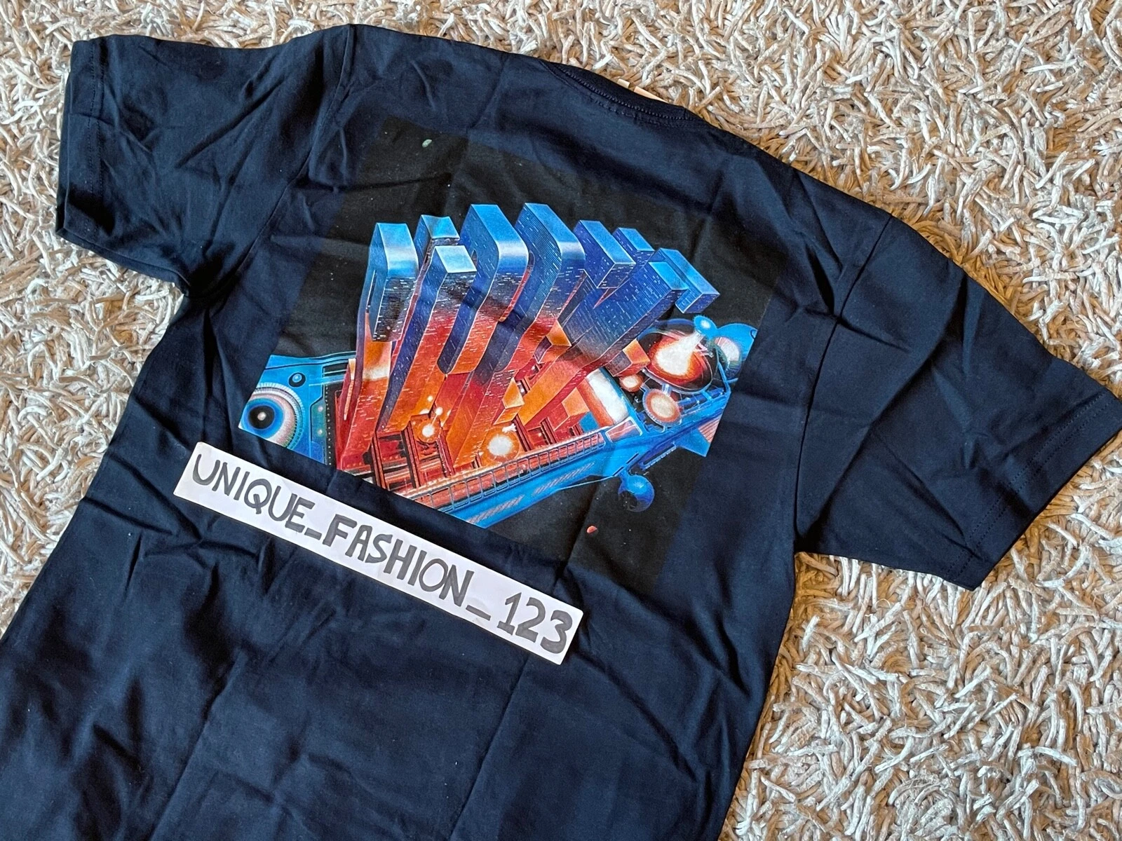 T SHIRT SUPREME GRATTE CIEL BLEU MARINE MOYEN M BOÎTE LOGO BOGO FW16