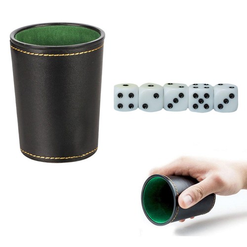 PU Leather Dice Cup, Dice Game Dice Stacking Set with Cup Dice Shaker Quiet eBay