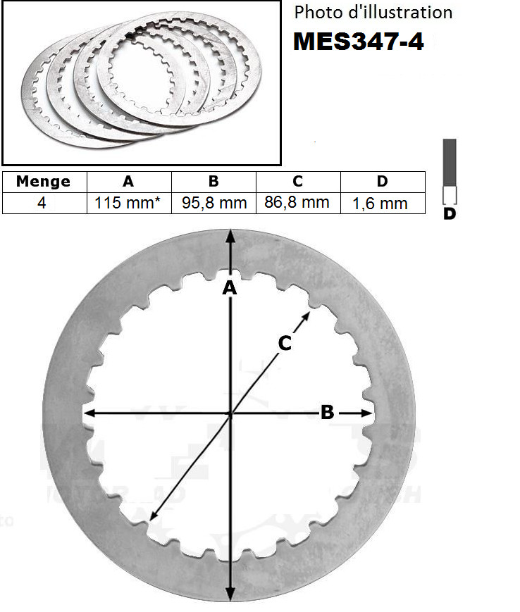 Disque d'embrayage lisse pour Suzuki GZ 125 Marauder et RV VanVan