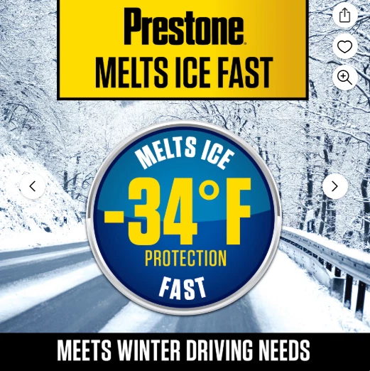 Prestone Windshield Washer Fluid , Cleaner/De-Icer, -34 degrees, 1 Gallon New Foto 4 de 4