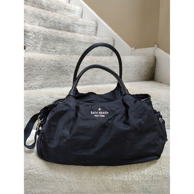 Kate Spade New York Women's Black Drawstring Inner Slots Diaper Bag