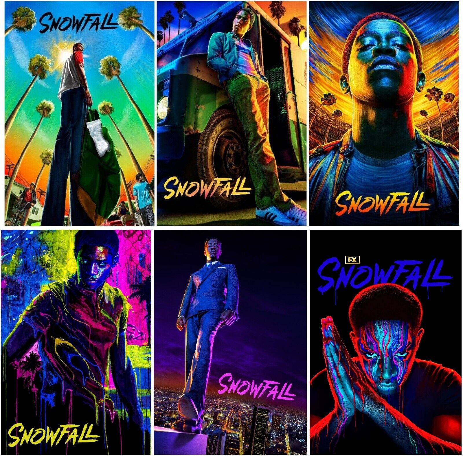 Snowfall TV Poster Collection All Seasons - Set of 6 - 11X17 13X19, NEW  USA