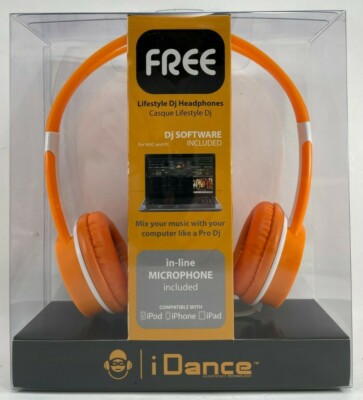 iDance - FREE20 - Portable Headphones with Inline Mic - Orange