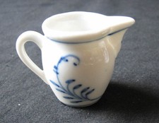 Antique Blue Onion miniature doll house porcelain kitchen Pitcher