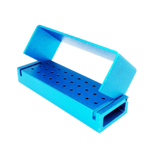 Bloque soporte fresas dentales 30 agujeros caja desinfección aluminio autoclave 5 colores - Imagen 24 de 32