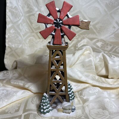 2004 Lemax Carole Towne Collection Christmas Village Windmill 10  Tall