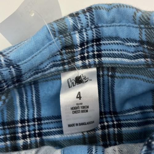 Boys size 4, H&T, checked flannel cotton winter shirt, NEW - Picture 3 of 6