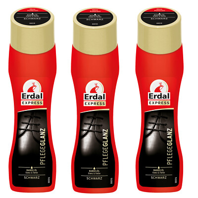 3X Erdal Express Care Shine Black Almond Oil Refreshes Color Shoe Cream