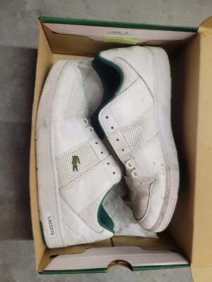 Lacoste Men's Thrill WHT Lace Up Casual Fashion Sneaker White Green Size 11 US