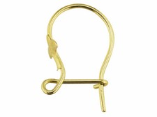 Fleur de Lys Safety Ear Hook 9ct Yellow Gold Wires for Earrings - Gold 1 Pair
