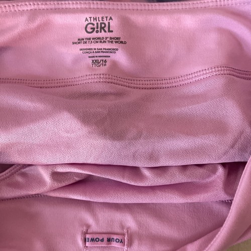 Athleta Girl Run the World 3" Shorts size XXL/ 16 tie dye Pink Blue - Picture 5 of 7
