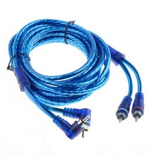 Cavo AUTO car stereo 2x RCA angolato a 2x RCA maschio 4,5m impianti musicali