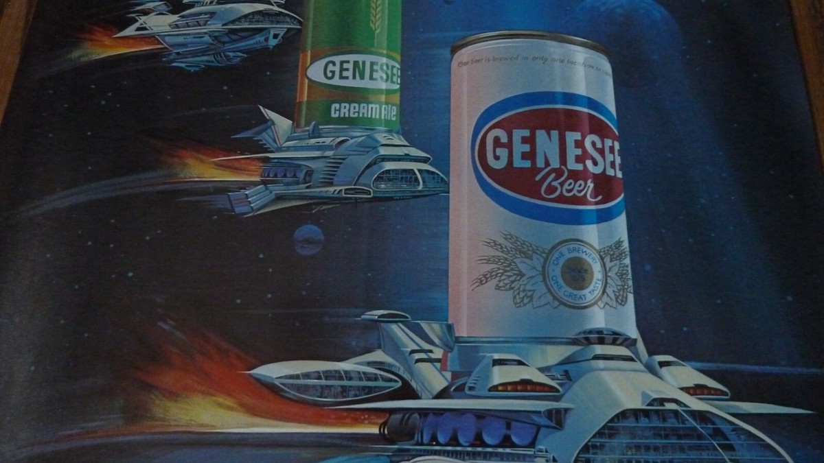 GENESEE BEER SIGN POSTER TASTE INVADERS SPACE VINTAGE RARE | eBay