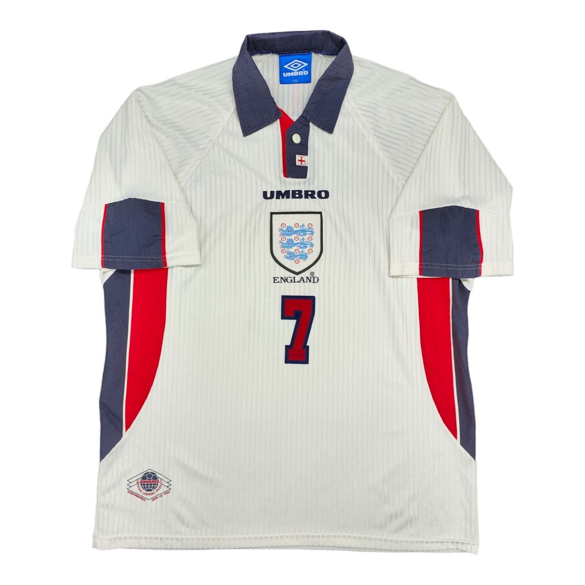 MAGLIA inghilterra umbro beckham 1998 FRANCE SHIRT JERSEY VINTAGE