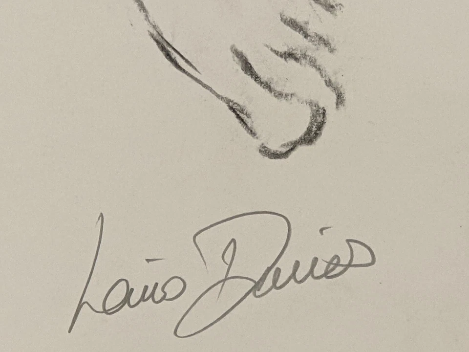 Large Original pencil & charcoal drawing by Lewis Davies 1939-2010 nude woman - Image 3 of 4