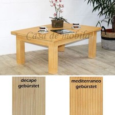 Couchtisch PINEA 105x44x75cm Stubentisch Pinie massiv mediterraneo gebürstet Woh