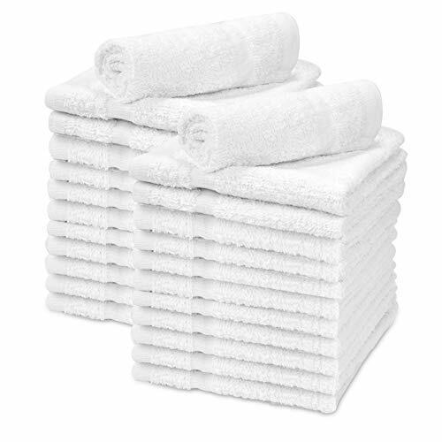 Wash Cloths 100% Cotton Baby Soft Body Fabric White Extra Absorbent Pack of 12 - Afbeelding 1 van 5