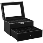 20-Slots Watch Box Case 2 Layers Watch Jewelry Holder Organizer Storage Display
