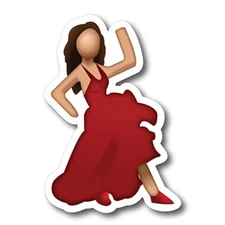 Magnet Me Up Dancing Girl Emoticon Magnet Decal, 5 Inch, Cute Emoticon