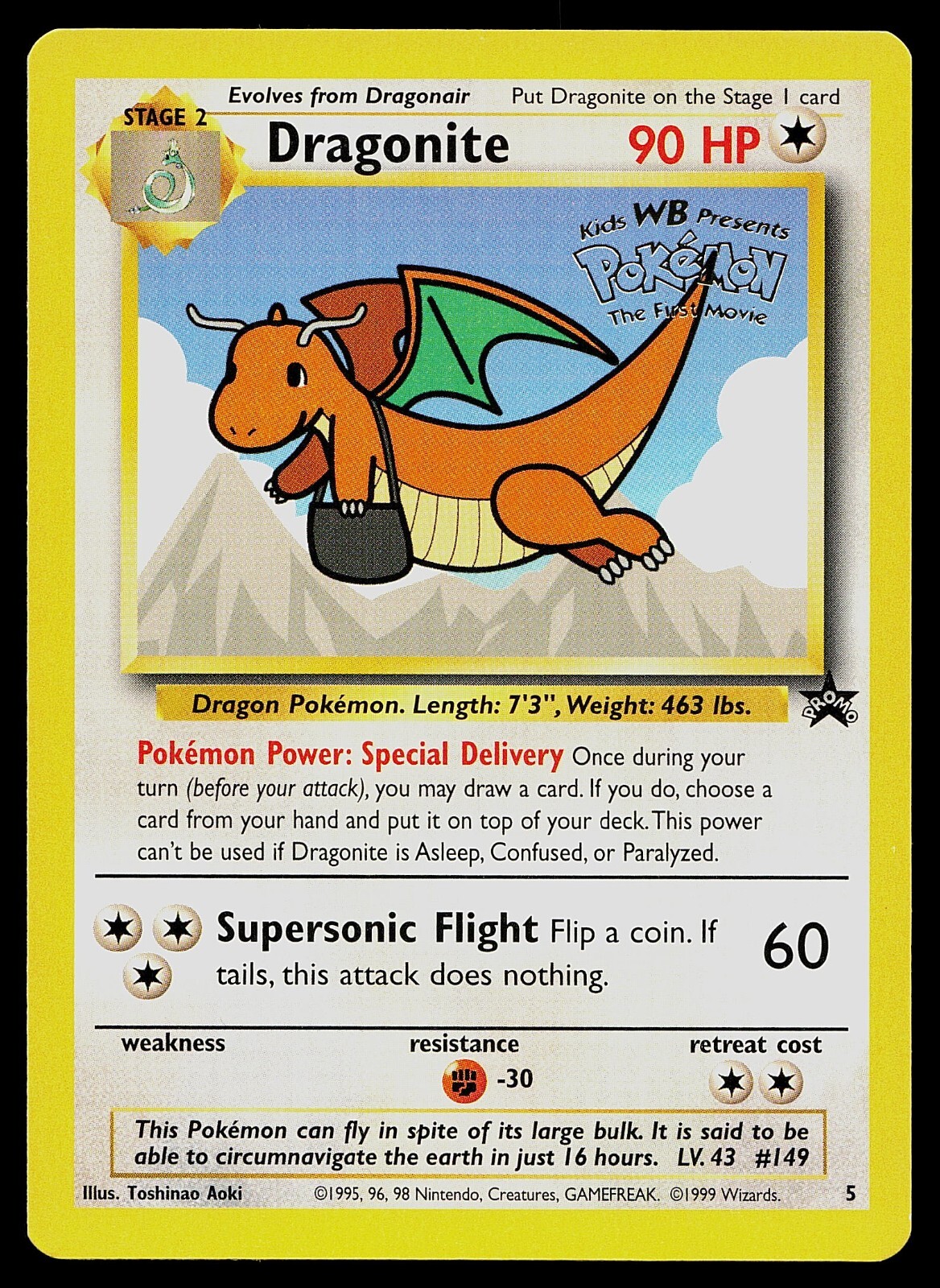Pokemon Card - Dragonite WB Stamped Movie Promo WOTC Promo Stamped #5
