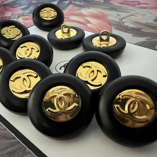 Set 4 Knöpfe Chanel CC Ersatzknöpfe Ø 17 mm Metall Knöpfe Knopf Logo Gestempelt - Bild 11 von 12