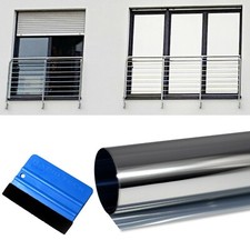 Spiegelfolie Silber Fensterfolie 7€/m² Sichtschutzfolie Sonnenschutz Folie