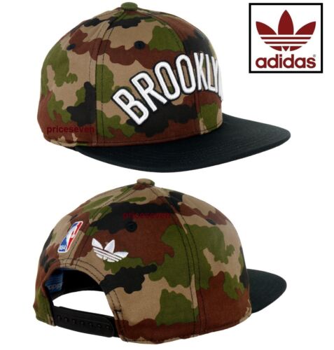 adidas Originals NBA Camouflage Brooklyn Multicolour Unisex Snapback Cap *NEW - Afbeelding 1 van 7