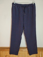TOMMY HILFIGER 16 BLUE PLAD PRINT DRAWSTRING DRESS PANTS W/ POCKETS MULTI PRINT