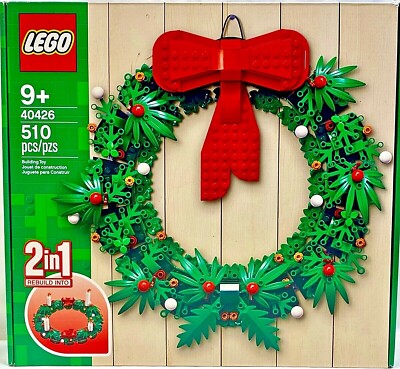 Lego Christmas Wreath 2-in-1 Advent Wreath 40426 Red Bow Candles 510pcs  SEALED 5702016720280|