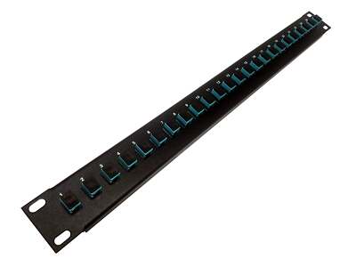 24 Port SC Fiber Patch Panel 10Gb/40Gb Multimode (Aqua Couplers) (Loaded 1u) 19''