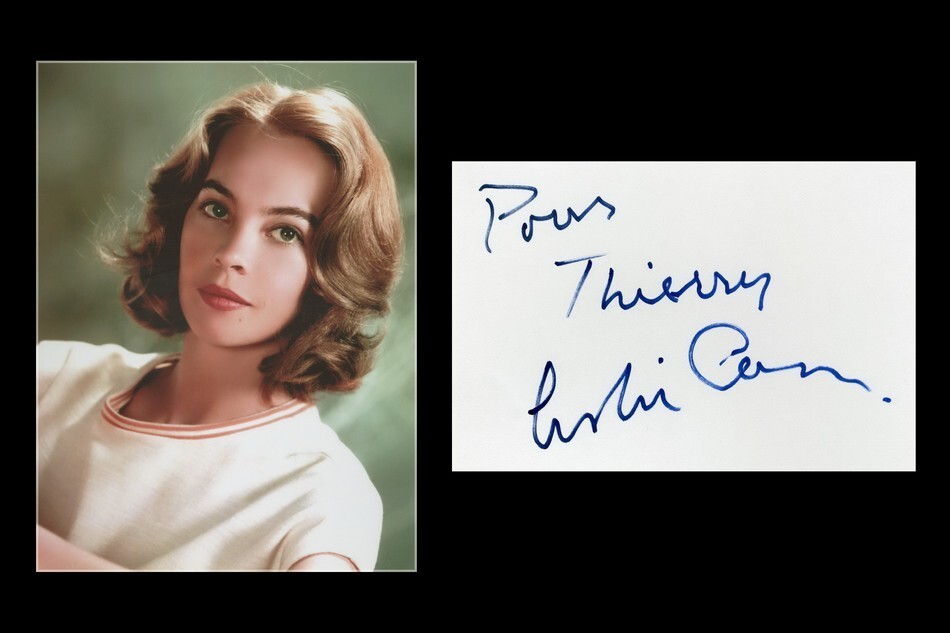 Leslie Caron French American actress Signed album page Photo