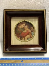 Madonna Della Sedia By Raphael, C & A Richards Boston Mass. R-42 Framed Picture