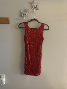 ebay red sequin dress