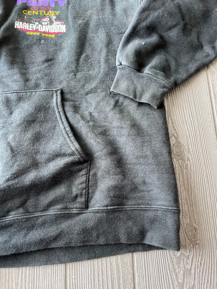Harley Davidson hoodie sweatshirt 2003 Party of Century Large Black Full zip - Image 4 of 4