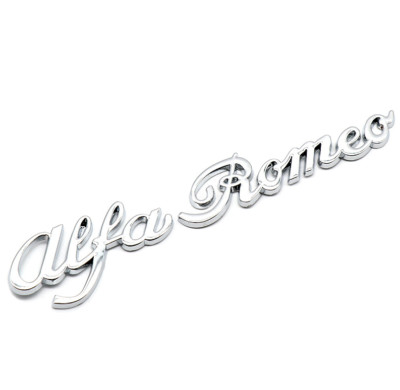 1pc Alfa Romeo Silver Letters Side Fender Trunk Rear Sticker Emblem ...