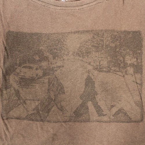 Beatles Abbey Road Tee Women XL Zebra Crossing Faded Black FreeShipping - Picture 3 of 8