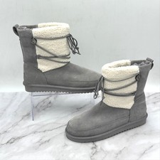 Koolaburra By UGG Boots Womens Size 9 Gray Suede Faux Fur Winter 1121499
