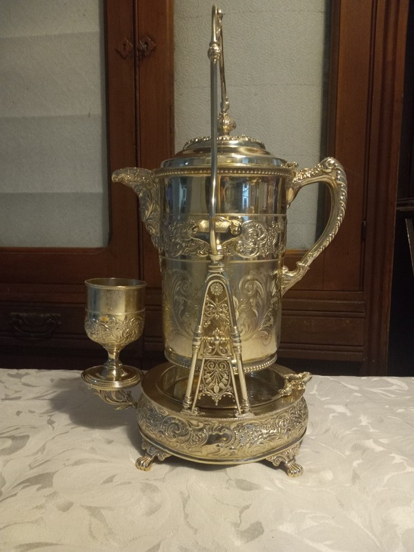 Circa 1889 Aesthetic Satin Finish Silver Tilting Pitcher Water Set