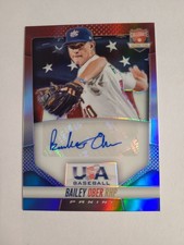 BAILEY OBER 2014 USA Baseball Red and Blue Prizm Auto SSP  #12/25 RC Free S&H 