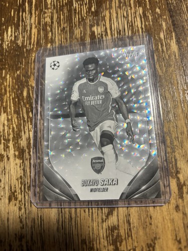Topps UEFA Club Bukayo Saka Arsenal Black & White Icy Foil /150 #25 Card