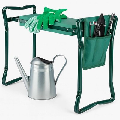 Gartenkniesitz mit Griffen & abnehmbarer Werkzeugtasche 2-in-1 Gartenbank