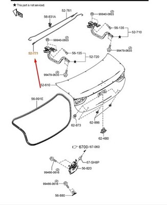 MAZDA 6 Sedan MK3 Trunk Lid Left Balance Spring GBFN527B0 NEW GENUINE